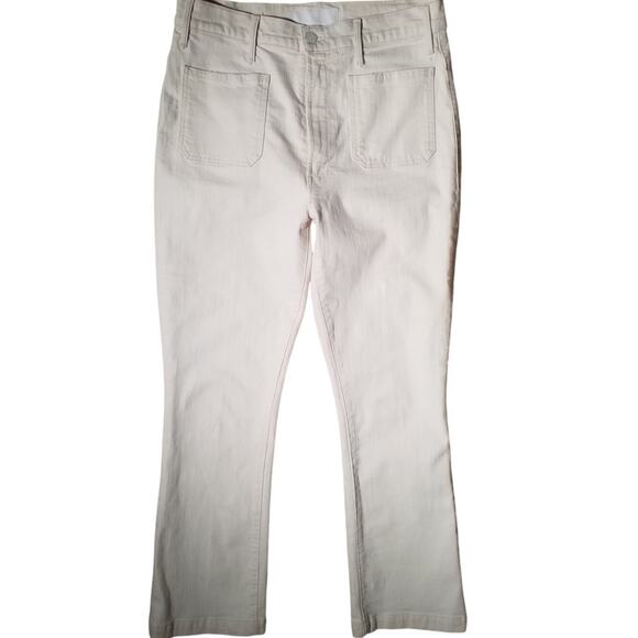 Mother Superior Womens 30 The Hustler Patch Pocket Flood Jeans Act Natural - Picture 1 of 7